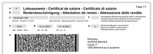 Certificat de salaire