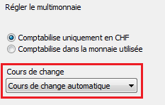 Cours de change automatique