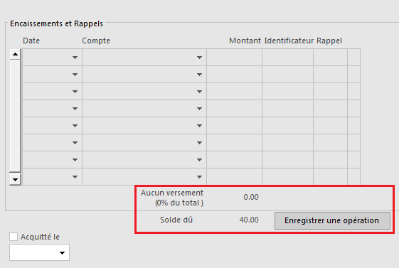 Enregistrer une opération