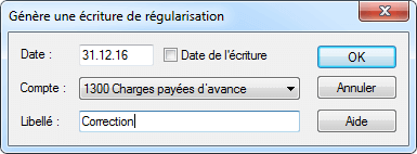 Dialogue pour créer une écrtirue de régularisation
