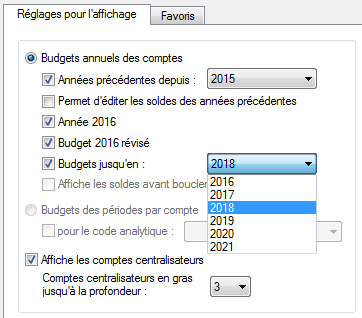 Définitions pour les budgets
