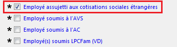 Employé assujetti aux cotisations sociales étrangères