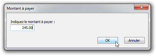 Saisie du montant