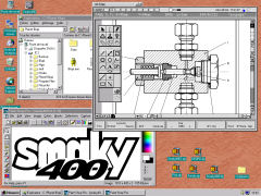 Ecran du Smaky 400 sur le bureau du PC